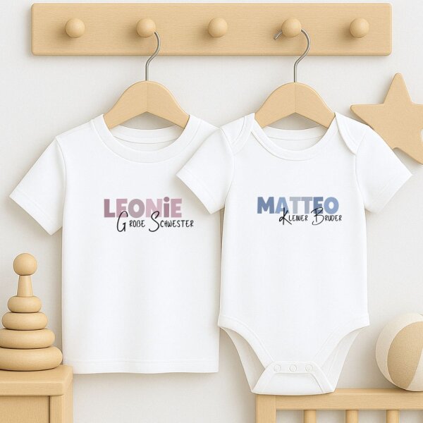 Geschwister Shirts - Große/Kleine Schwester & Großer/Kleiner Bruder