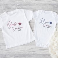 Cousinen Shirts - Große/Kleine Cousine & Großer/Kleiner Cousin - Elegant