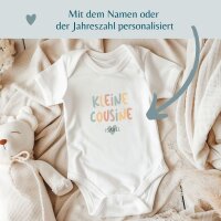 Cousinen Shirts - Große/Kleine Cousine & Großer/Kleiner Cousin - Bunte Buchstaben