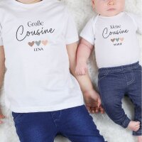 Cousinen Shirts - Große/Kleine Cousine & Großer/Kleiner Cousin - Herzen