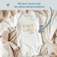 Cousinen Shirts - Große/Kleine Cousine & Großer/Kleiner Cousin - Farbige Schrift