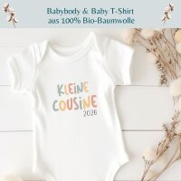 Cousinen Shirts - Große/Kleine Cousine & Großer/Kleiner Cousin - Farbige Schrift