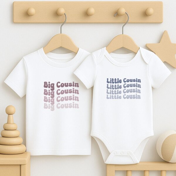 Cousinen Shirts - Große/Kleine Cousine & Großer/Kleiner Cousin - Little/Big Cousin