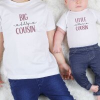 Cousinen Shirts - Große/Kleine Cousine & Großer/Kleiner Cousin - Big/Little Cousin blau/rosa
