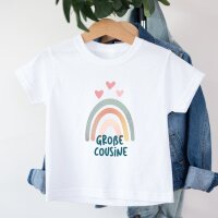 Cousinen Shirts - Große/Kleine Cousine & Großer/Kleiner Cousin - Regenbogen bunt